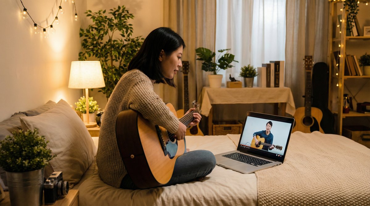 蘑菇视频 - 吉他入门音乐教程视频